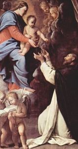 Marie remet le Rosaire à Saint Dominique