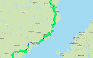 Le parcours dans le nord de la Suède