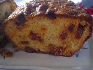 cake comté et chorizo