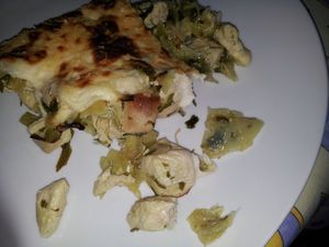 tour en cuisine 300 : gratin de poulet et poireau