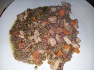 lentilles mijotées au poulet