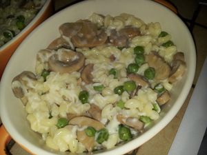 gratin de pâtes aux champignons