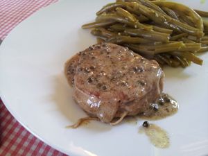 Grenadins de veau au poivre vert