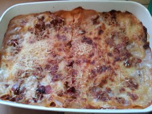 Lasagnes au bacon et ratatouille