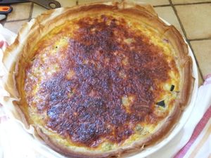 Tarte aux courgettes et aux lardons