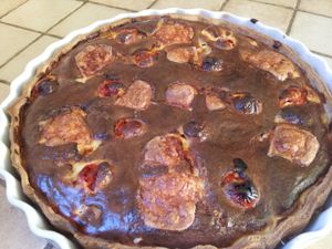 Tarte ricotta aubergine jambon cru