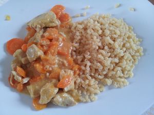 Poulet aux carottes sauce curry