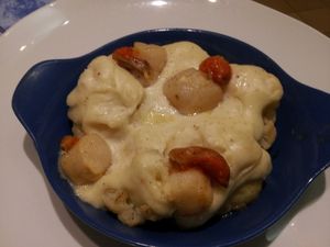 Gratin de chou fleur aux saint jacques