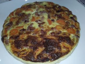 Quiche sans pâte carottes poireaux et lardons