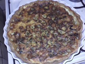 Quiche aux champignons et à la fourme d'ambert