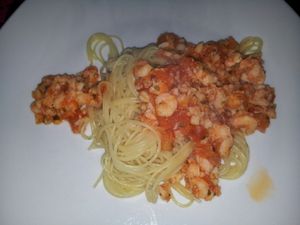 spaghettis aux crevettes