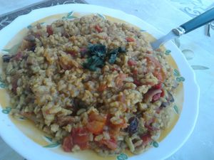 Riz au curry de tomates