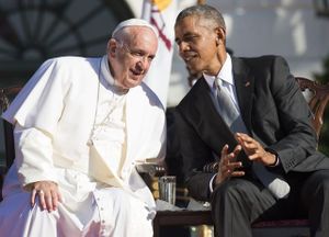 Barack Obama et le pape François lors d'une visite historique à la Maison Blanche à Washington, le 23/09/ 2015 (afp.com/JIM WATSON)