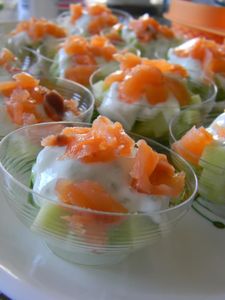 Verrine concombre saumon