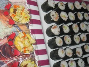 Verrine salée et sushi