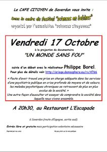 Projection-Débat à Saverdun le 17 Octobre