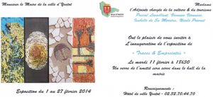 Pascal Levaillant et Isabelle de Sa Moreira, NicProvost et Vanessa Vernusse à Yvetot - Mosaïques - Traces & empreintes du 1 fevrier au 27 février 2014.
