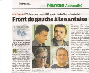 Présentation de liste PCF-FDG-MRC-GU à la Presse.