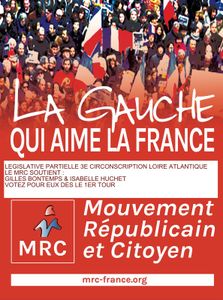 Législative partielle :3e Circonscription Soutien du MRC à Gilles Bontemps PCF