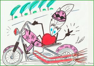En moto par Lily la Plume