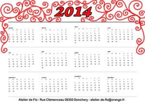Calendrier 2014 original et personnalisé avec Flo