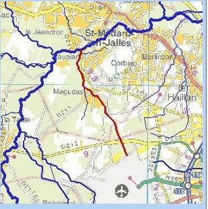 St Médard en Jalles: le Ruisseau Le Magudas a débordé