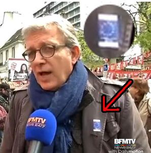 1er mai, Pierre Laurent et le drapeau européen
