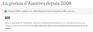 fact checking. M Aeschlimann : « Sous le mandat de Sébastien Pietrasanta, Asnières est officiellement devenue une ville pauvre »