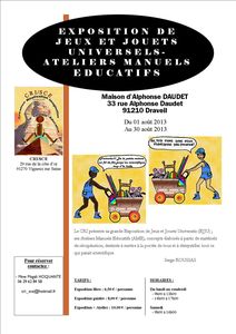 Exposition et atelier "Jeux et jouets universels" dans la maison d'A Daudet