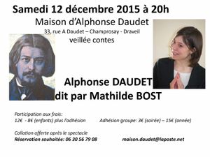 samedi 12 décembre: veillée avec Alphonse Daudet