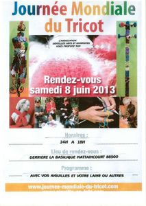 Journée Mondiale du tricot samedi 8 juin