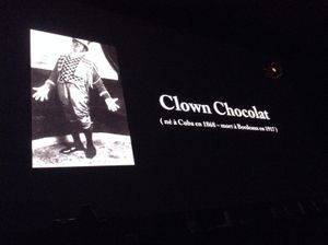 Clown chocolat sur grand écran 