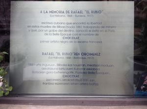 Plaque commémorative au nom de Chocolat El Rubio 