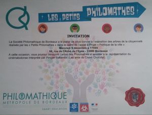 Ce soir à 18 h rdv Société Philomathique