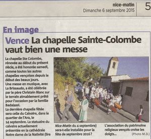 Messe champêtre pour la Ste Colombe 2015