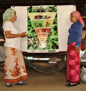 Animation villageoise de sensibilisation à la nutrition dans le village de Popis
