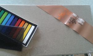 pastels secs et toile lin .