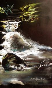 Tout au long de la Loue . des cascades, des flux d'eau jaillissant de La Loue..