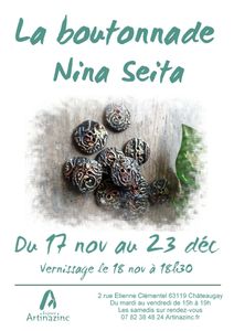 L'espace Artinazinc présente "La boutonnade" de Nina Seita du 17 nov au 24 déc 2015