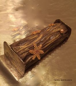 Bûche ganache chocolat / mousse caramel