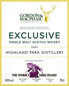 Highland Park 1995/2015 Gordon &amp; MacPhail pour The Whisky Mercenary, 50%