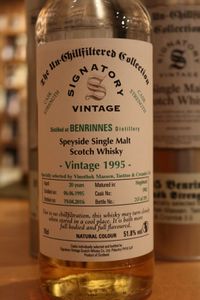 Benrinnes 1995/2016 Signatory Vintage pour trois boutiques du Belux, 20 ans, 51.8%