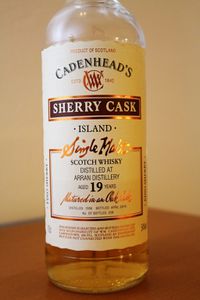 Arran 19 ans Cadenhead's Sherry Cask, Fino Sherry, 1996/2016, 54%