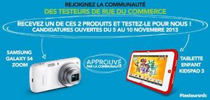Recevez des produits gratuits en devenant testeur pour le site Rue du Commerce