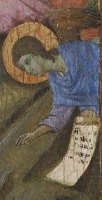 Un Avent en peinture (8) La Nativité avec les prophètes Esaïe et Ezéchiel de Buoninsegna