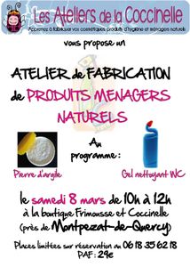 Atelier de fabrication de produits ménagers naturels