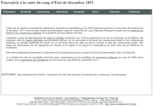 Une base de données sur "les poursuivis à la suite du coup d'Etat de décembre 1851".
