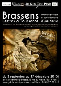 Théâtre : Brassens, lettres à Toussenot au Guichet Montparnasse