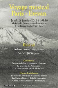 "Les Enfants Rouges" dans le Marais : Voyage musical Paris-Erevan, organisé par Adam Barro le 28 janvier