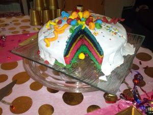 Gateau anniversaire confettis